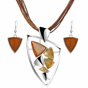 Leather Enamel Jewelry Sets