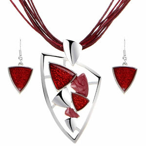 Leather Enamel Jewelry Sets