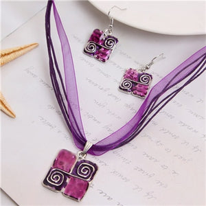 Leather Enamel Jewelry Sets