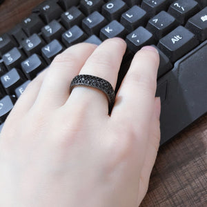 Square Gun Black Ring For Men & Women