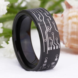 Black Tungsten Ring For Women Man